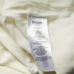 Maje White Jersey Striped Trim Manela Zip Up Jacket M
