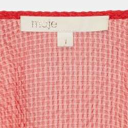 Maje Red Textured Silk Blend Loose Top S