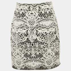 Maje White Lace Fringed Mini Skirt S