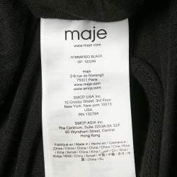 Pre Owned Maje Black Sequin Lace Round Neck Rapido Skater Dress S