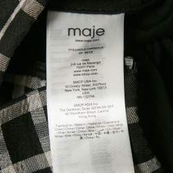 Pre Owned Maje Black Carreaux Synthetic Pleated Jungle Skirt S