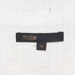 Pre Owned Maje Off White Tweed Button Front Short Dress S