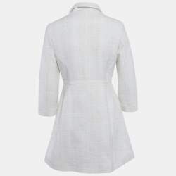 Pre Owned Maje Off White Tweed Button Front Short Dress S