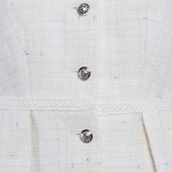 Pre Owned Maje Off White Tweed Button Front Short Dress S