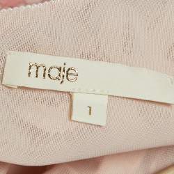 Pre Owned Maje Pink Lace Short Sleeve Midi Dress S