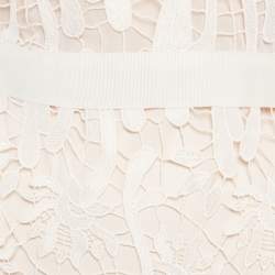 Pre Owned Maje Pink Lace Short Sleeve Midi Dress S