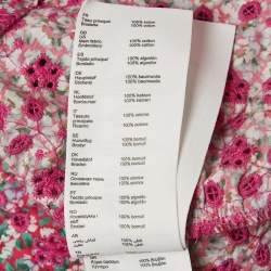 Pre Owned Maje Fuchsia Pink Floral Print and Embroidery Puff Sleeve Mini Dress L