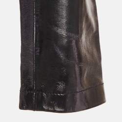 Maje Marine Blue Leather Zip-Up Basali Jacket S