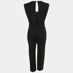 Maje Black Cotton Blend V-Neck Sleeveless Plana Jumpsuit L