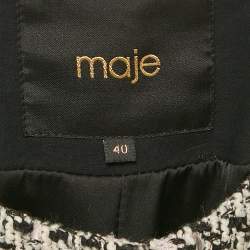 Maje Pink/Multicolor Lurex Tweed Button Front Jacket L