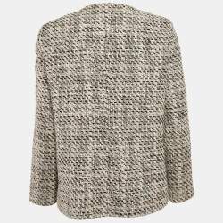 Maje Pink/Multicolor Lurex Tweed Button Front Jacket L