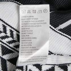 Pre Owned Maje Navy Blue Patterned Knit Flared Mini Dress L