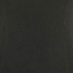 Pre Owned Maje Black Rib Knit Strappy Flared Midi Dress L