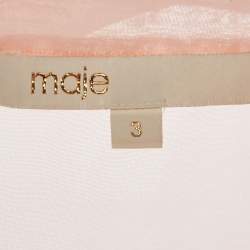 Maje Peach/Orange Organza Button Front Long Sleeve Shirt L