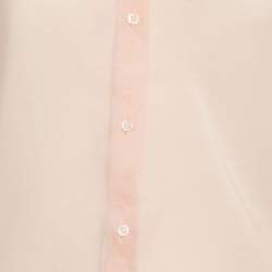 Maje Peach/Orange Organza Button Front Long Sleeve Shirt L