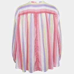 Maje Multicolor Candy Stripe Crepe Oversized Blouse M