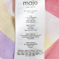 Maje Multicolor Candy Stripe Crepe Oversized Blouse M