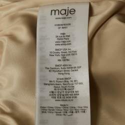 Maje Red Floral Applique Satin Bomber Jacket S