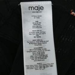 Maje Black Patterned Knit Top and Skirt S/M