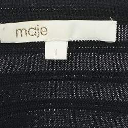 Maje Black Patterned Knit Top and Skirt S/M