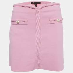 Maje Pink Knit Madeny Braid Trimmed Mini Skirt M