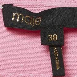 Maje Pink Knit Madeny Braid Trimmed Mini Skirt M