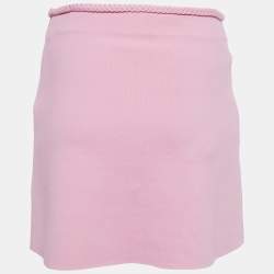 Maje Pink Knit Madeny Braid Trimmed Mini Skirt M