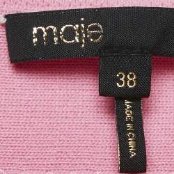 Maje Pink Knit Madeny Braid Trimmed Mini Skirt M