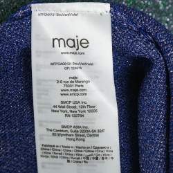Maje Green/Blue Lurex Knit Zip-Up Jacket L