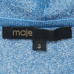 Maje Green/Blue Lurex Knit Zip-Up Jacket L