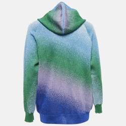 Maje Green/Blue Lurex Knit Zip-Up Jacket L