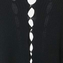 Pre Owned Maje Black Bead Detail Rib Knit Cut-Out Detail Mini Dress XS