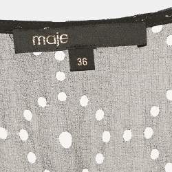 Pre Owned Maje Black Silk Rachellim Eyelet Maxi Dress S