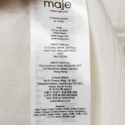 Maje White Seersucker Midi Dress M 