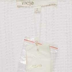 Maje White Seersucker Midi Dress M 