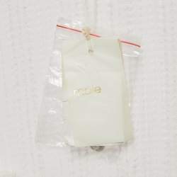 Maje White Seersucker Midi Dress M 