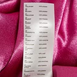 Maje Fuchsia Pink Satin Sleeveless Ripple Wrap Dress M