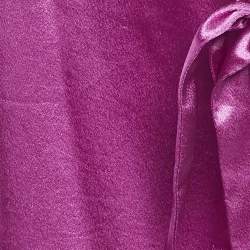 Maje Fuchsia Pink Satin Sleeveless Ripple Wrap Dress M