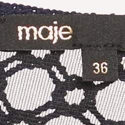 Pre Owned Maje Blue Beaded Crochet Maxi Dress S