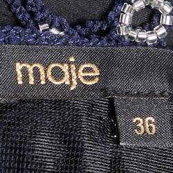 Pre Owned Maje Blue Beaded Crochet Maxi Dress S