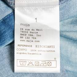 Maje Blue Denim Button Front Long Sleeve Shirt S