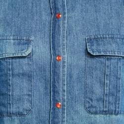 Maje Blue Denim Button Front Long Sleeve Shirt S