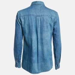Maje Blue Denim Button Front Long Sleeve Shirt S