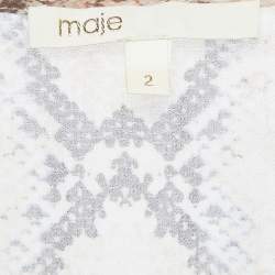 Maje Multicolor Snake Print Crepe V-Neck Repena Imprime Long Dress M
