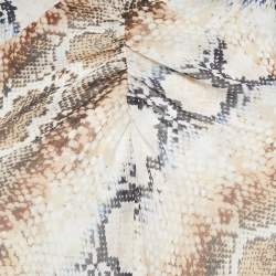 Maje Multicolor Snake Print Crepe V-Neck Repena Imprime Long Dress M