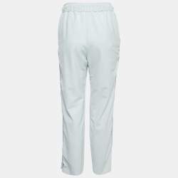 Maje Blue Striped Wool Blend Trousers S