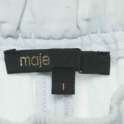 Maje Blue Striped Wool Blend Trousers S
