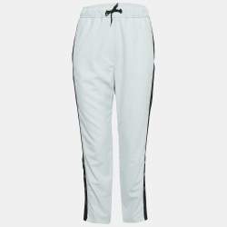 Maje Blue Striped Wool Blend Trousers S