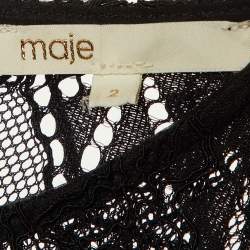 Maje Rouge Colorblock Crepe Lace Overlay Mini Dress M
