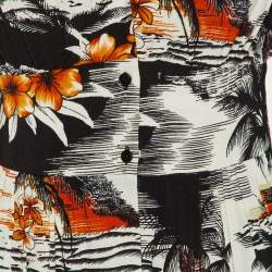 Maje Black Tropical Print Crepe Rolina Mini Dress M